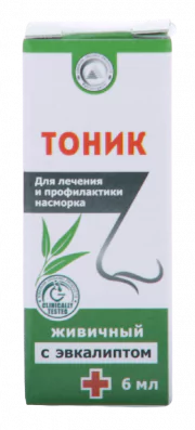 1Капли в нос от насморка и заложенности "Живичные с эвкалиптом", 6 мл