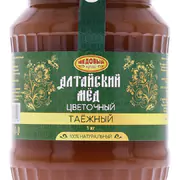 1Мед алтайский "Цветочный Таежный". Малина, дягиль, мята, шалфей, лабазник, кипрей, 1000 г