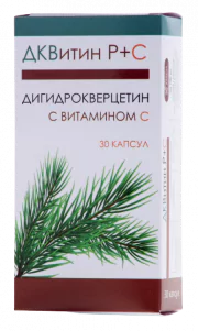 1Комплекс "ДКВитин-Р" Дигидрокверцетин + вит. С. Антиоксидант, 30 капс. *180 мг