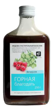 1Медовый взвар «Горная Благодать Вечерняя» - крепкий сон, 250 мл. Сашера-Мед