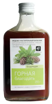 1Медовый взвар «Горная Благодать Бодрящая» - бодрящая, 250 мл. Сашера-Мед