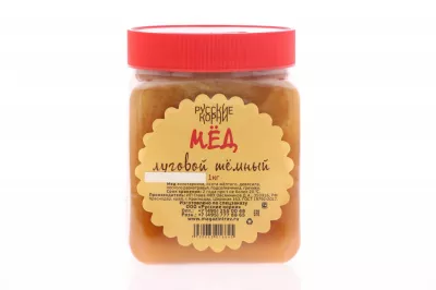 Мёд тёмный луговой 1 кг. ПЭТ (Пасека Овсянников Д.А.)