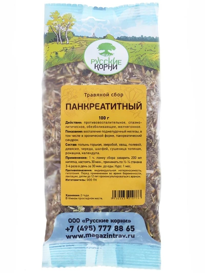 От панкреатита (травяной сбор) 100 г. 