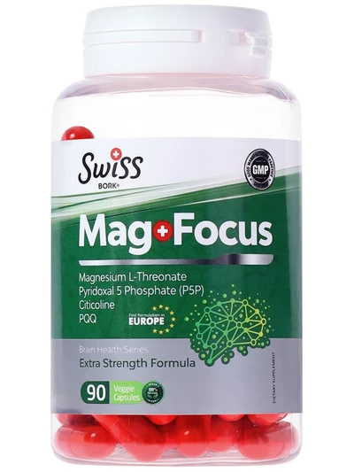 Комплекс Mag+ Focus (магний L-треонат, В6, холин). Для мозга и ЦНС, 90 капсул