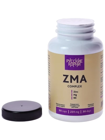 Комплекс ZMA Zinc+Mg+B6. Крепкие нервы, кости, зубы 90 капсул