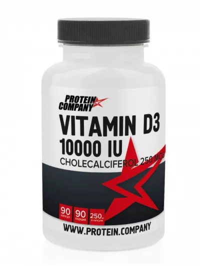 Витамин D3 90 капсул 10000 IU 250 мг. Protein Company